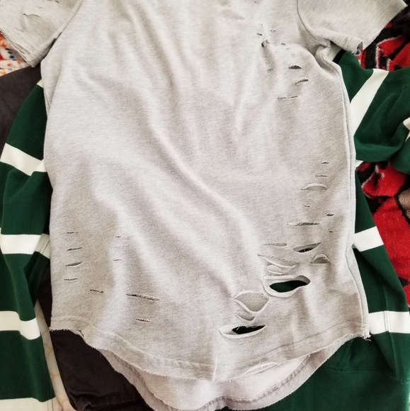 *2-for-$10* Distressed dropped cut Tshirt size medium - Picture 2 of 2